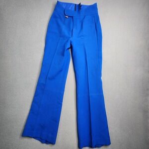 Vintage Robbe Skiwear Pants Womens 10 Blue Wool Blend Stretch Made In USA 24x28